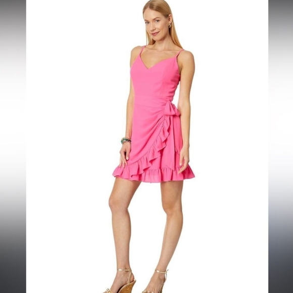 Lilly Pulitzer Alisa Wrap Dress in Aura Pink - Size 2 Womens - Picture 10 of 10
